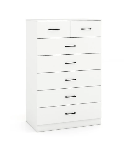 Sugift 7-Drawer Tall Dresser with Metal Handles and 2 Anti-Tipping Kits