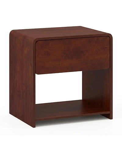 Sugift 2-Tier Modern Nightstand with Drawer and Open Shelf for Bedroom