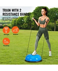 Hongge 23-Inch Half Exercise Ball Balance Trainer with Resistance Bands