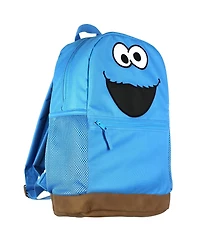 Sesame Street Backpack Cookie Monster 16 Inch Book Bag with Keychain Cookie Pouch