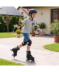 Sugift Kids Adjustable Quad Roller Skates for Girls Boys Teens 4 Sizes with Light-up Wheels