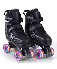 Sugift Kids Adjustable Quad Roller Skates for Girls Boys Teens 4 Sizes with Light-up Wheels