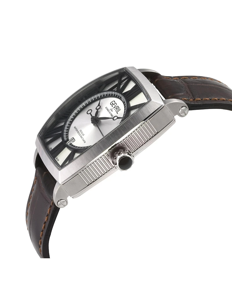 Gevril Men's Swiss Made Oculus Swiss Automatic Italian Leather Strap Watch