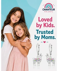 Chanteur Kids Llama Hypoallergenic Earrings for Girls with Sterling Silver Leverbacks