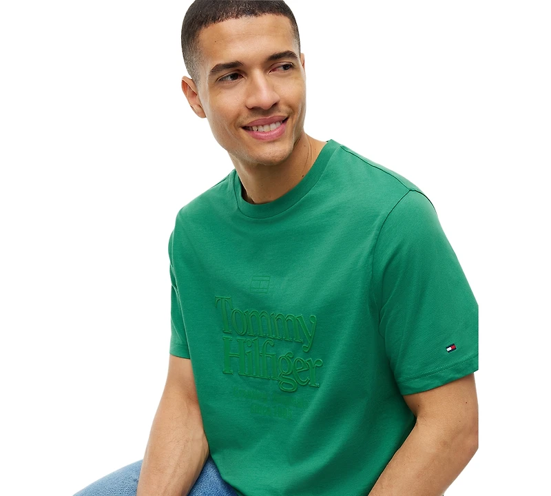 Tommy Hilfiger Men's Front Text Seasonal Graphic T-Shirt