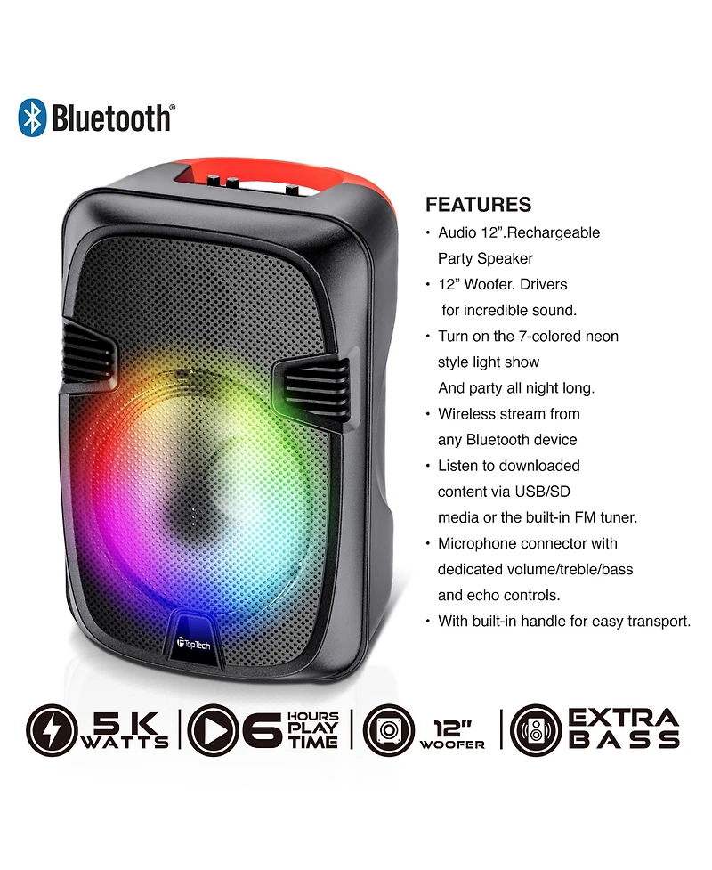 Toptech Al-1202 Portable Bluetooth Karaoke Speaker