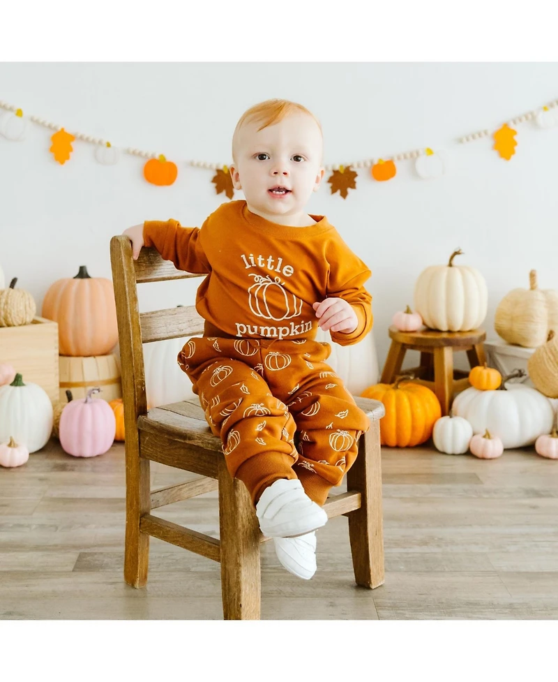 Sweet Wink Baby Boys Pumpkin Long Sleeve Romper