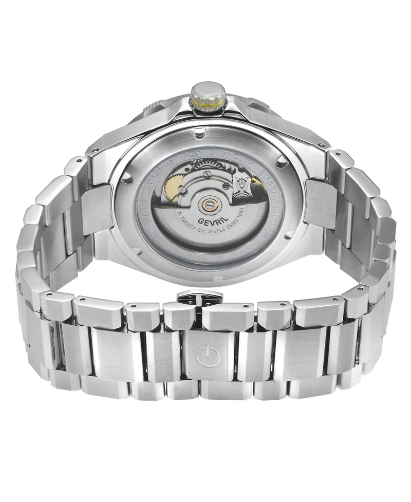 Gevril Men's Swiss Made Ticonic Swiss Automatic Silver Stainless Steel Bracelet Watch