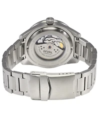 Gevril Men's Swiss Made Mariner Row Swiss Automatic Silver Stainless Steel Bracelet Watch