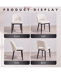 Gaomon Wooden Dining Chairs Set of 6,Upholstered Kitchen Dining Room Chair,Modern Linen Fabric hollowed out Dinner Chair