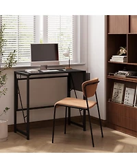 homfan 31.5 Folding Computer Desk with Storage Bag and Hook, Space-Saving Gaming Table