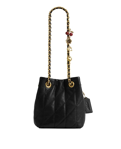 Coach Quilted Leather Jade Drawstring Mini Crossbody Handbag