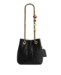 Coach Quilted Leather Jade Drawstring Mini Crossbody Handbag