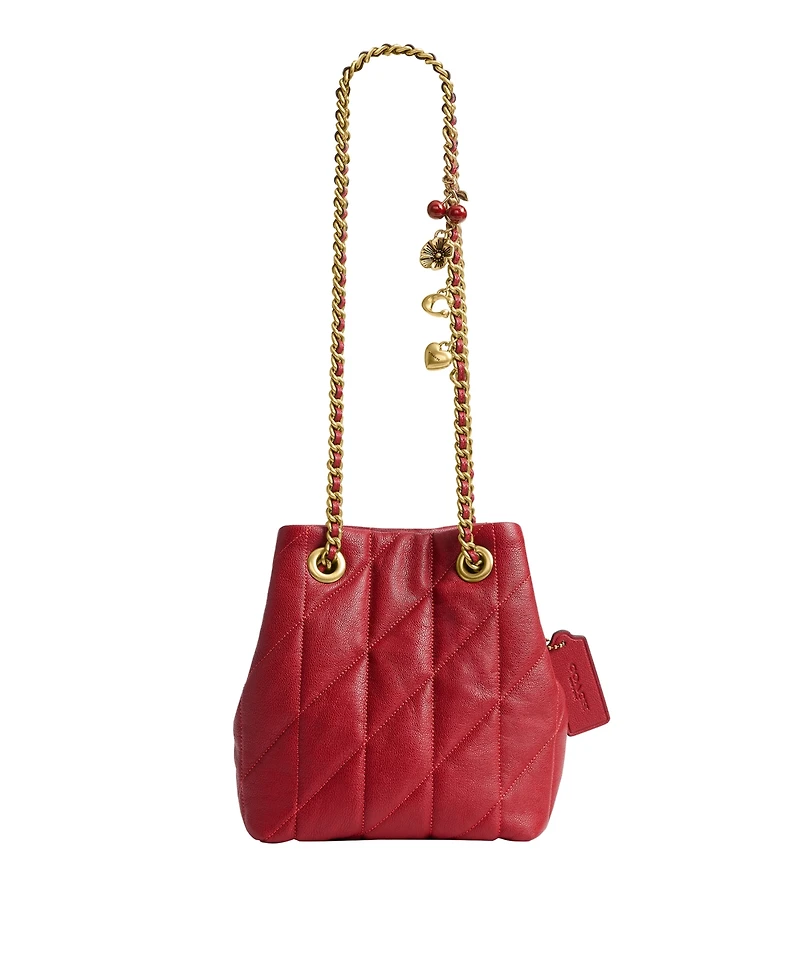 Coach Quilted Leather Jade Drawstring Mini Crossbody Handbag