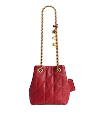 Coach Quilted Leather Jade Drawstring Mini Crossbody Handbag