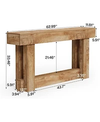 Tribesigns 63" Farmhouse Console Table with 2-Tier Storage