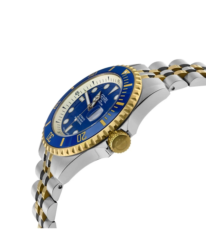 Gevril Men's Swiss Made Wall Street Swiss Automatic Two tone Stainless Steel Bracelet Watch