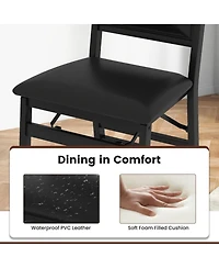 Sugift Folding Dining Chairs Set of 4 with Padded High Backrest for Kitchen