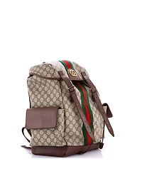 Pre-Owned Gucci Medium Ophidia Flap Backpack Gg Coated Canvas