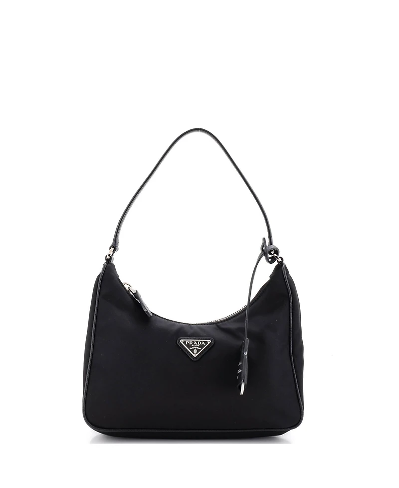Pre-Owned Prada Mini Re-Edition 2005 Hobo Tessuto with Saffiano Leather
