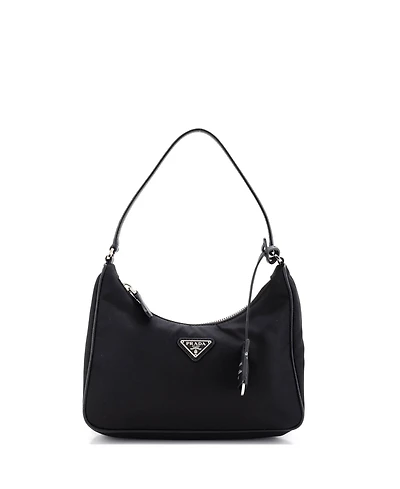 Pre-Owned Prada Mini Re-Edition 2005 Hobo Tessuto with Saffiano Leather
