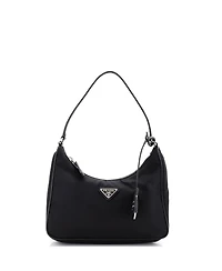Pre-Owned Prada Mini Re-Edition 2005 Hobo Tessuto with Saffiano Leather