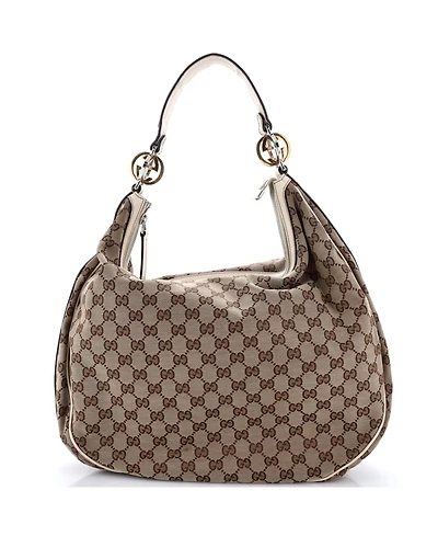 Pre-Owned Gucci Medium Twins Hobo Gg Canvas