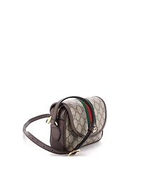 Pre-Owned Gucci Mini Ophidia Flap Shoulder Bag Gg Coated Canvas