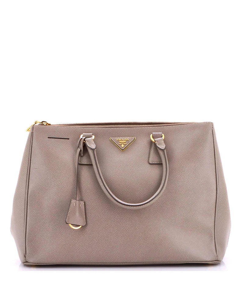 Pre-Owned Prada Large Double Zip Lux Tote Saffiano Leather