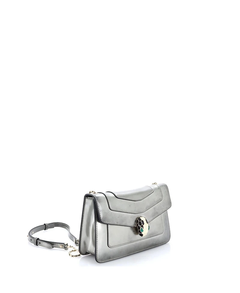 Pre-Owned Bvlgari Small Serpenti Forever Shoulder Bag Metallic Leather