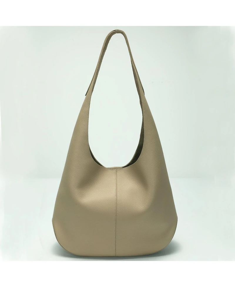 Susu Arc Leather Crescent Hobo Bag Soft Pebbled Shoulder Casual Slouchy Handbag