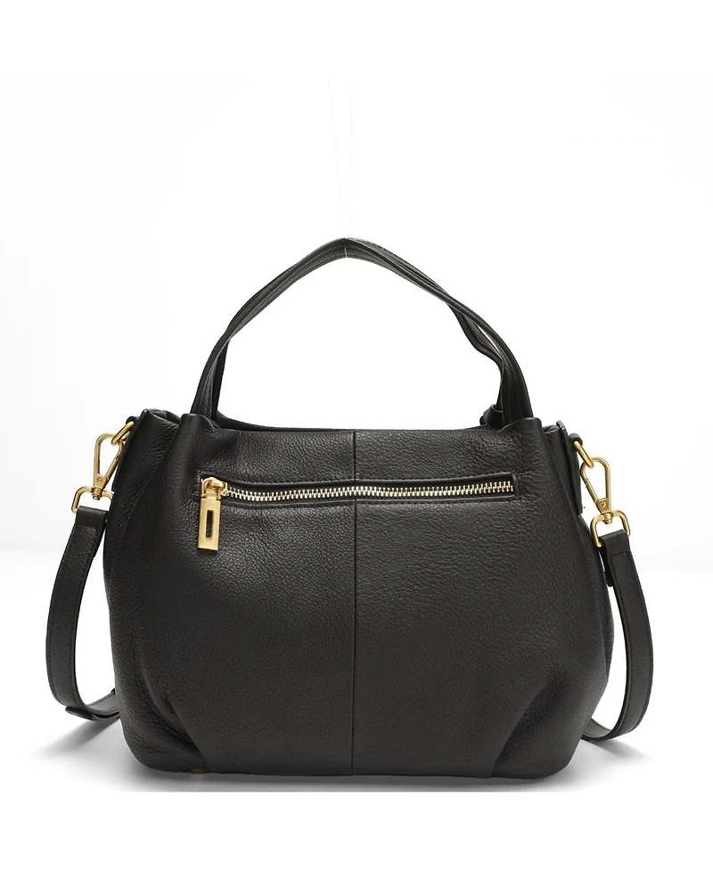 Susu Vale Genuine Leather Slouchy Satchel Bag for Women, Soft Top Handle Shoulder Purse, Everyday Crossbody Handbag with Adjustable Strap