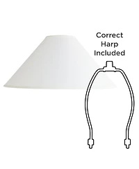 Large 23" Bottom Springcrest Empire Lamp Shade Linen Chimney 6" Top x 13.5" High Spider Replacement Harp and Finial Fitting