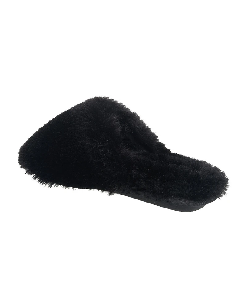 Nine West Women's Faux Fur Closed Scuff Slipper