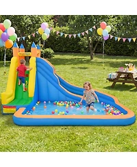 Sugift 3-in-1 Inflatable Water Slide with Climbing Wall, 157.5"L x 121.5"W x 96.5"H, Ages 3-10