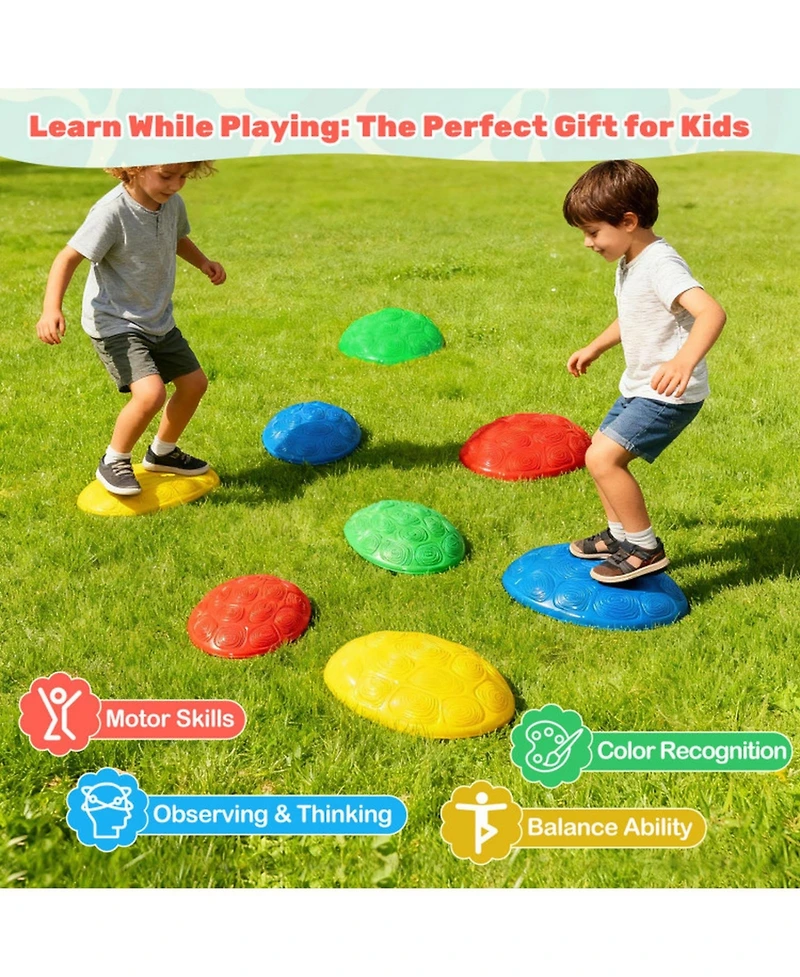 Sugift 8-Piece Non-Slip Sensory Kids Stepping Stones, Ages 3+