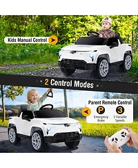 Sugift 12V Ride-On Truck with Remote Control, Led Lights & Rear Storage, Ages 3-8