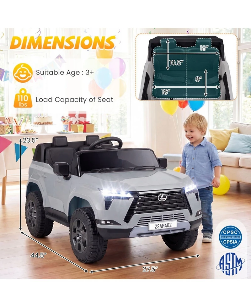 Sugift 24V 4WD Electric Ride-On Car with Remote Control, 44.5"L x 27.5"W x 23.5"H, One Rider, Ages 3+