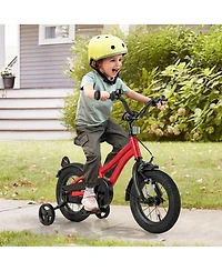 Sugift 12" Adjustable Kids' Bike with Training Wheels, Ages 3-4