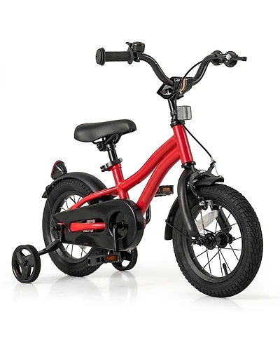 Sugift 12" Adjustable Kids' Bike with Training Wheels, Ages 3-4