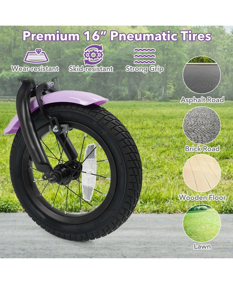 Sugift 16 in Kids Bike with Training Wheels for Ages 4-7 Years Old