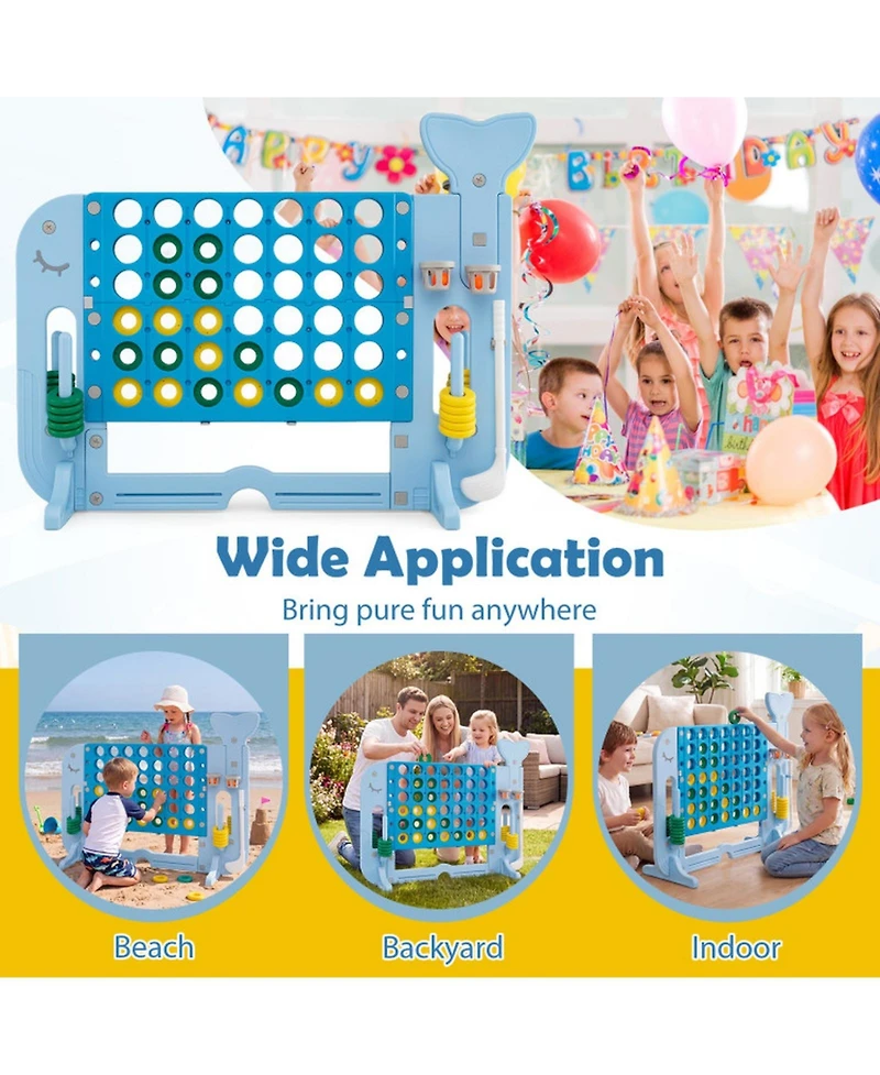 Sugift 4-In-1 Jumbo 4-To-Score Game Set, Adjustable Height, Ages 3+