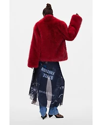 Desigual Women's Short Fur Coat