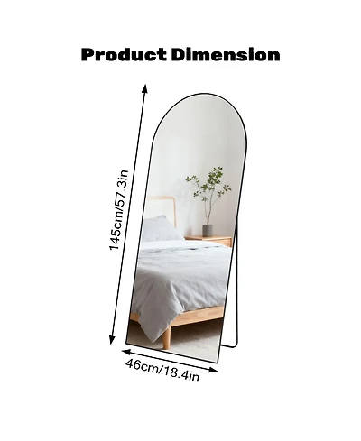 Busdays 58 x 19 Inch Full Length Floor Mirror with Stand Aluminum Alloy Frame Wall Mounted for Bedroom Bathroom