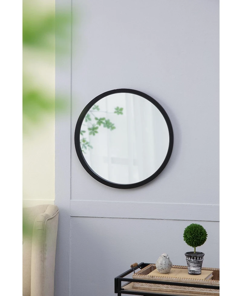 Busdays 20 Inch Circle Wall Mirror with Black Wooden Frame for Living Room Dining Room Foyer Bathroom Office