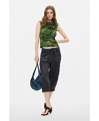 Desigual Women's Flocked Printed Sleeveless Blouse