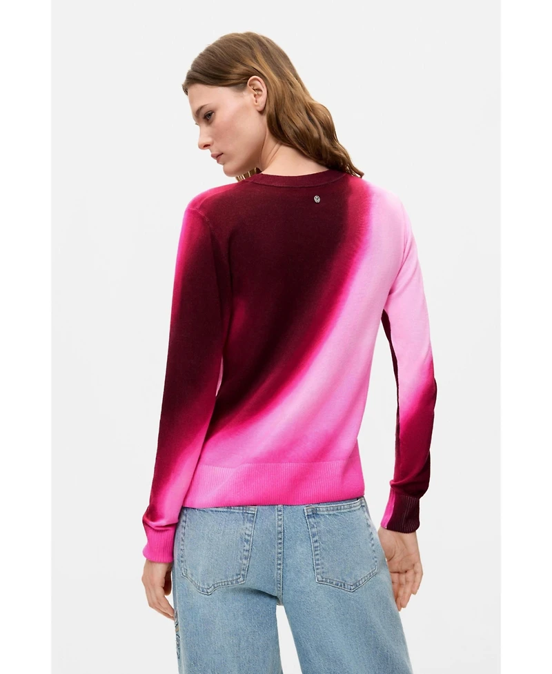 Desigual Women's Gradient Fine-Knit Crewneck Sweater