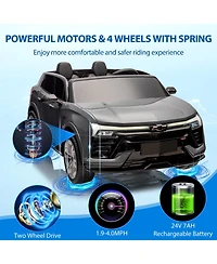 homfan Licensed Chevrolet 24V Battery-Powered Ride-On Suv with Remote Control, 2-Seater, Ages 3+