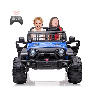 homfan 24V Remote-Control 2-Seater Ride-On Truck with Led Lights, Ages 3–8