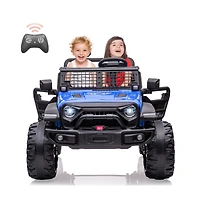 homfan 24V Remote-Control 2-Seater Ride-On Truck with Led Lights, Ages 3–8